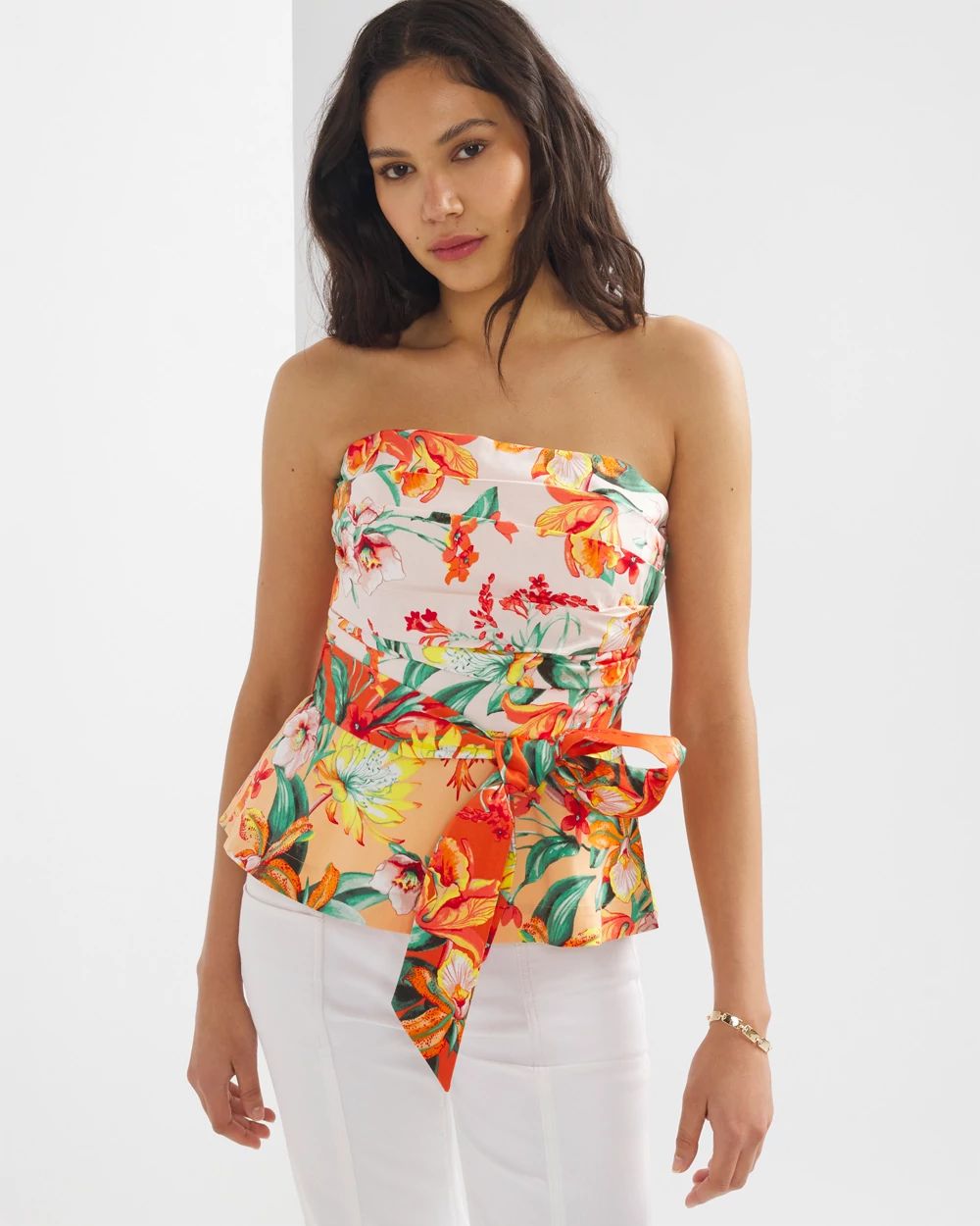 White house black market strapless top sales